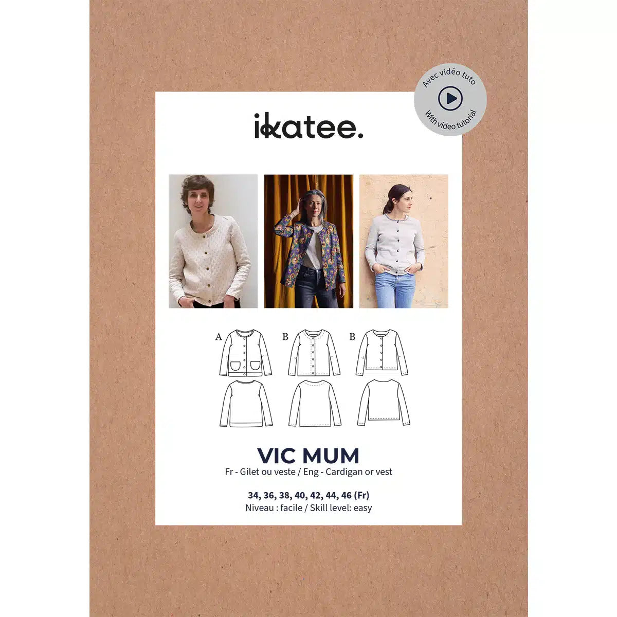 Ikatee - Vic vest &amp; jasje dames (papieren patroon)