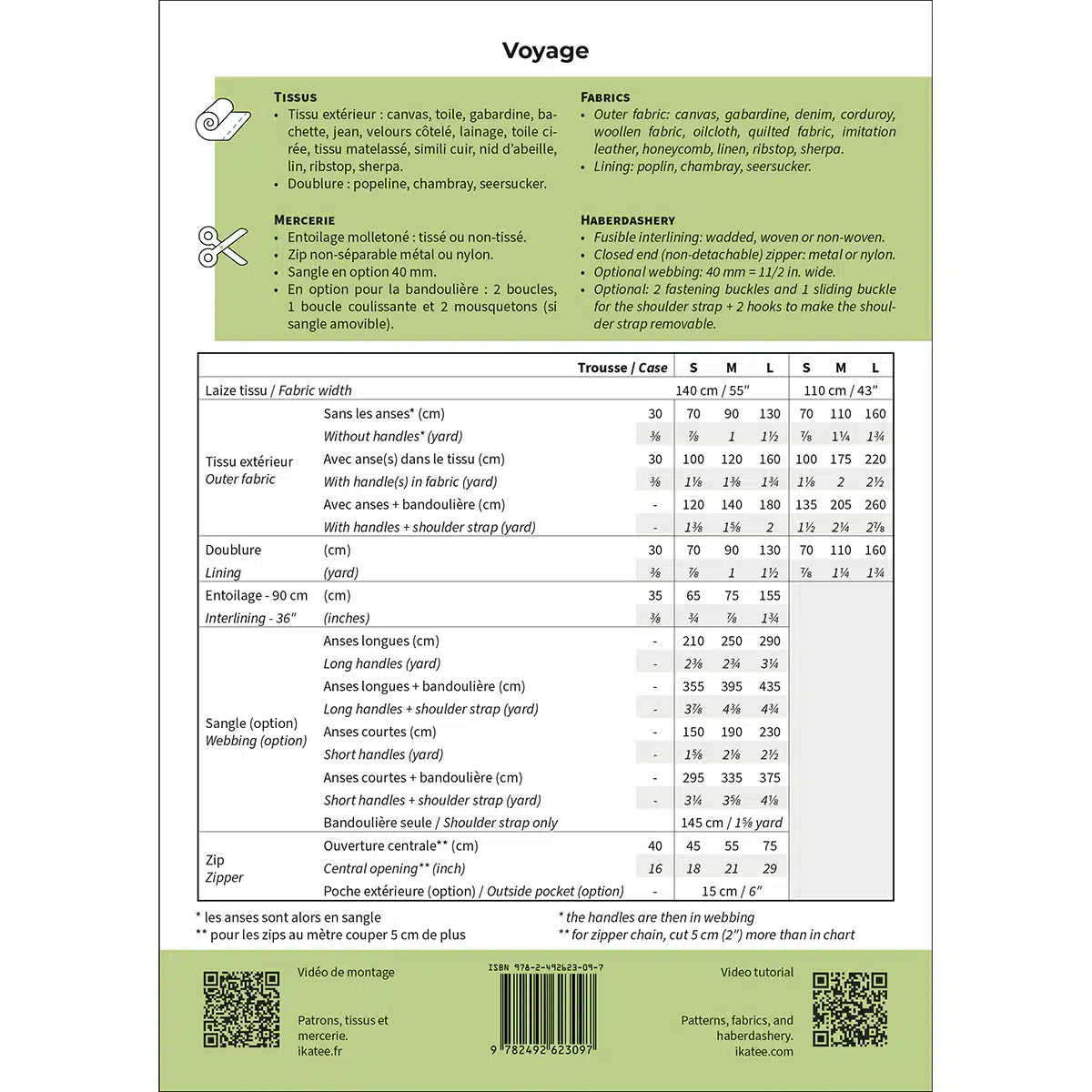 Ikatee - Voyage reistas &amp; toilettas (papieren patroon)