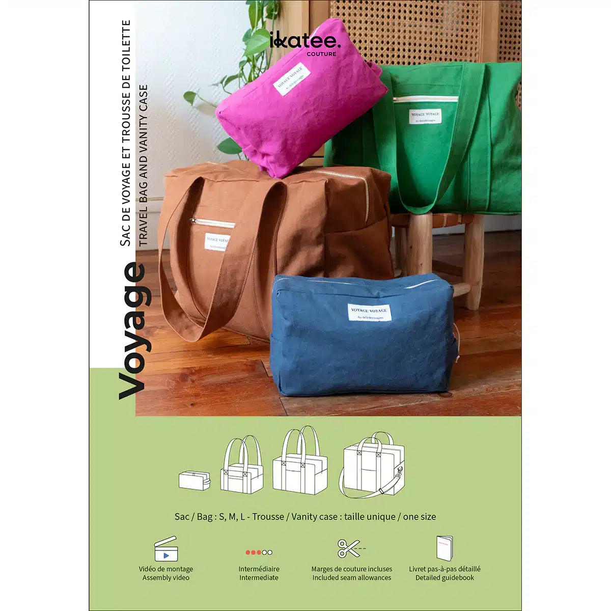 Ikatee - Voyage reistas &amp; toilettas (papieren patroon)
