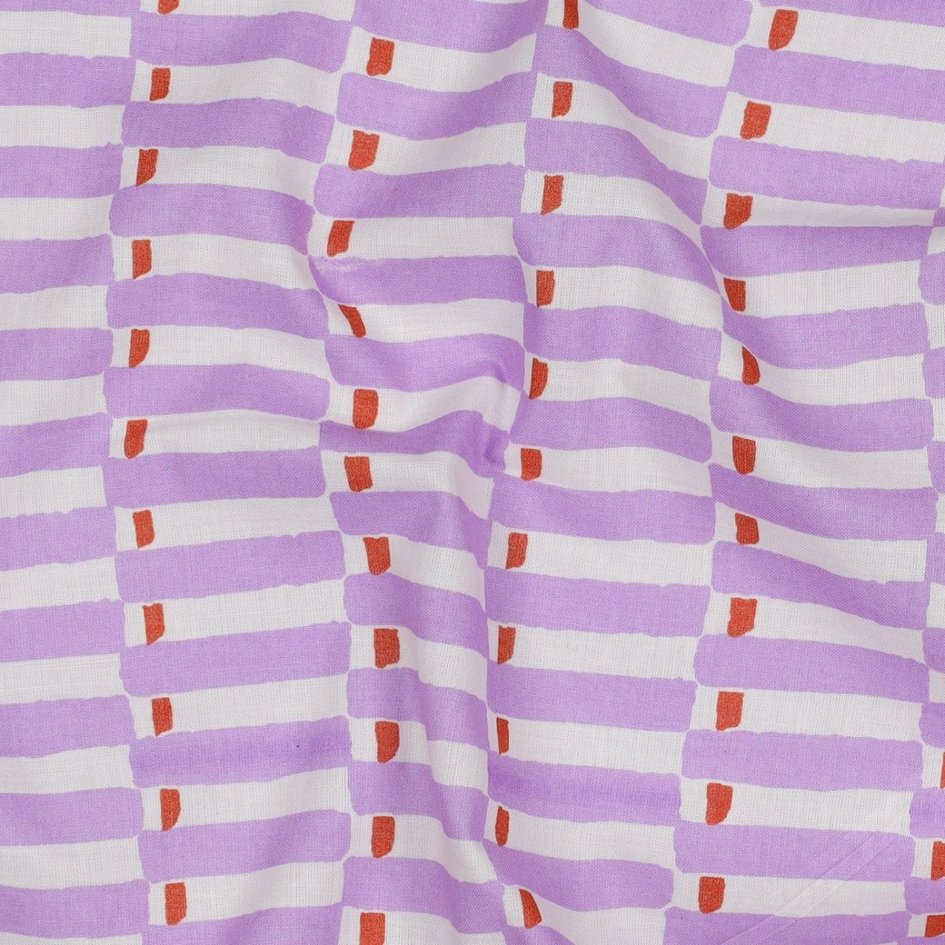 Indiase blockprint katoen geometrisch lila