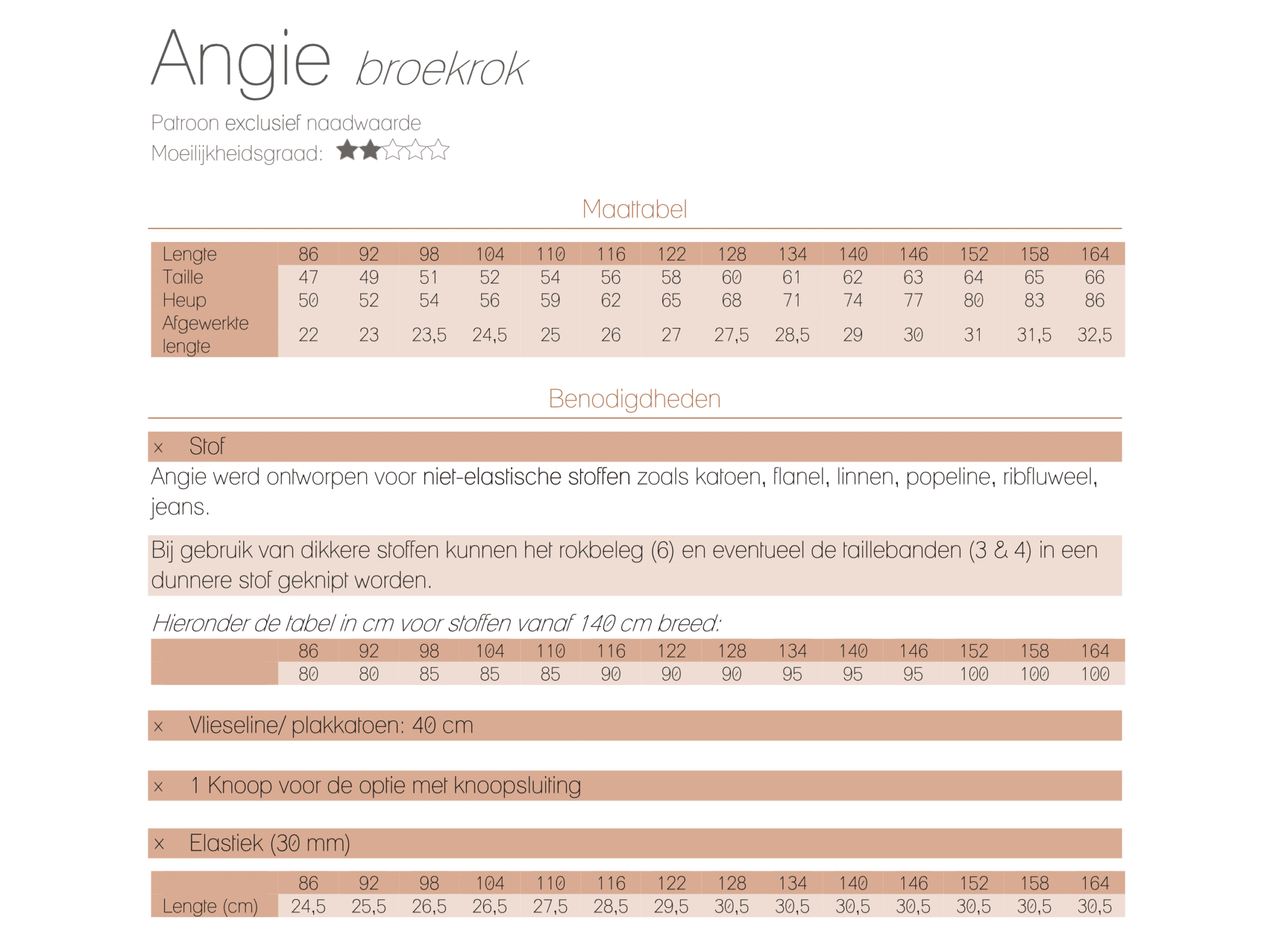 Iris May - Angie skort (geprint met digitale handleiding)