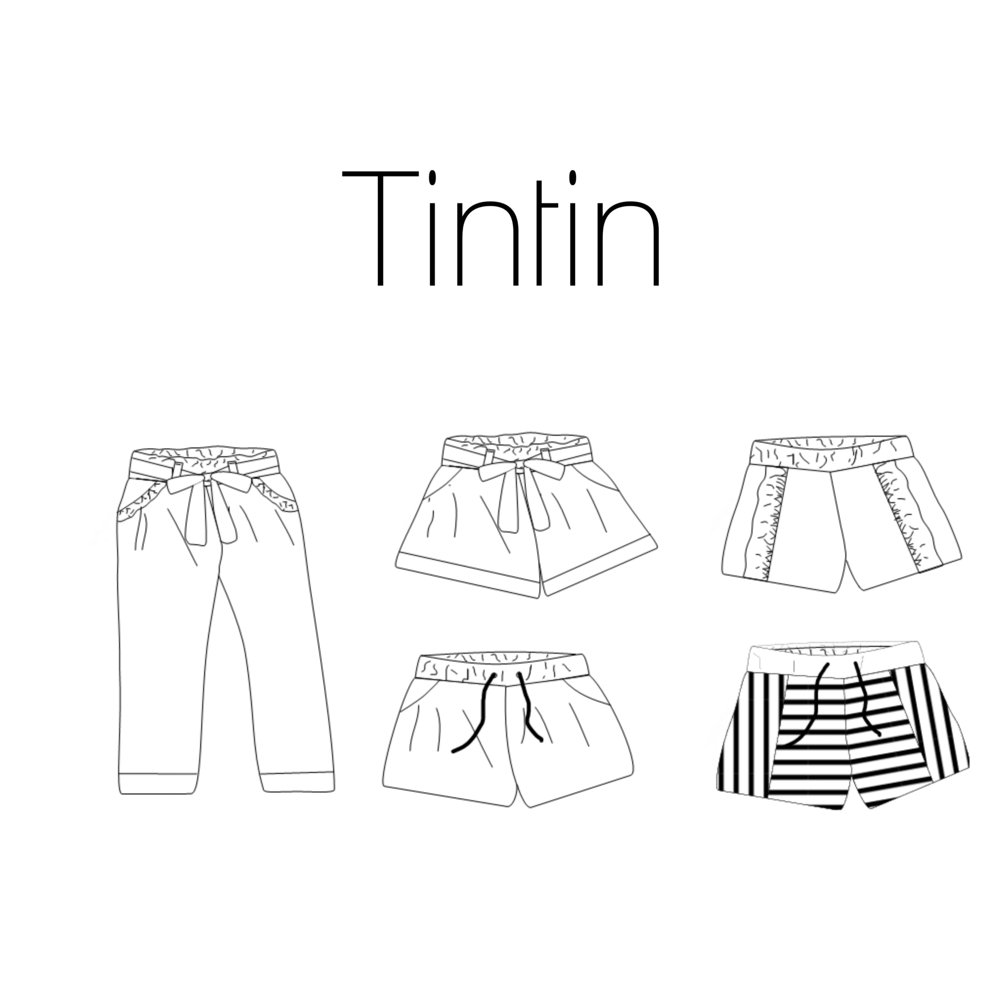Iris May - Tintin short/broek (papieren patroon)