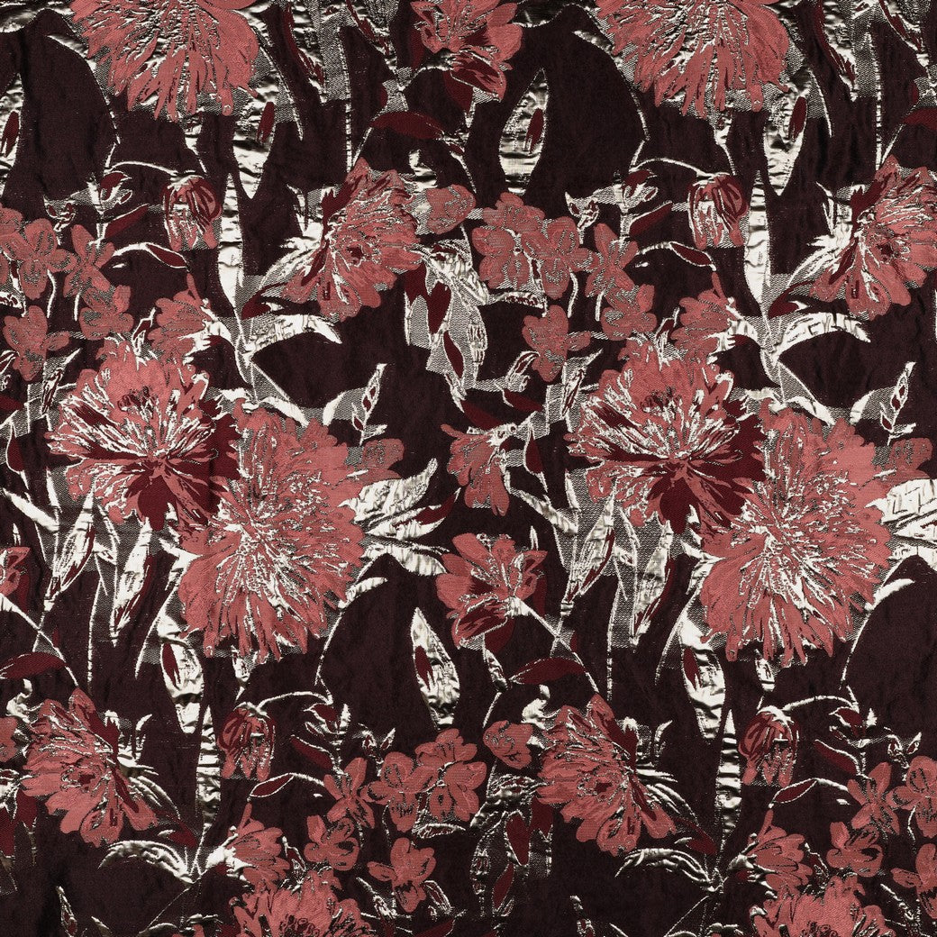 Jacquard bloemen aubergine