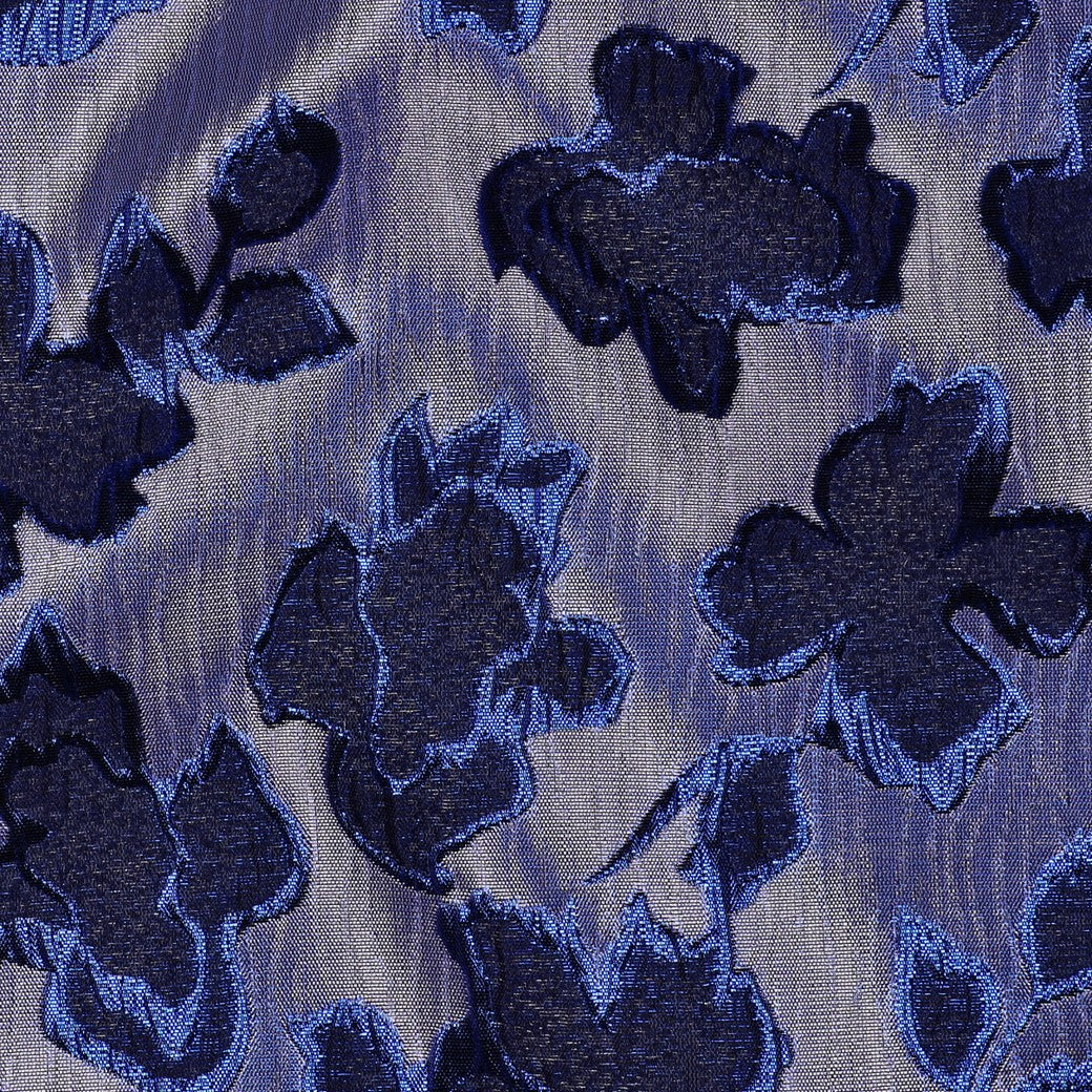 Jacquard bloemen blauw