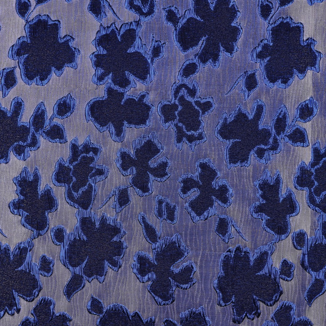Jacquard bloemen blauw