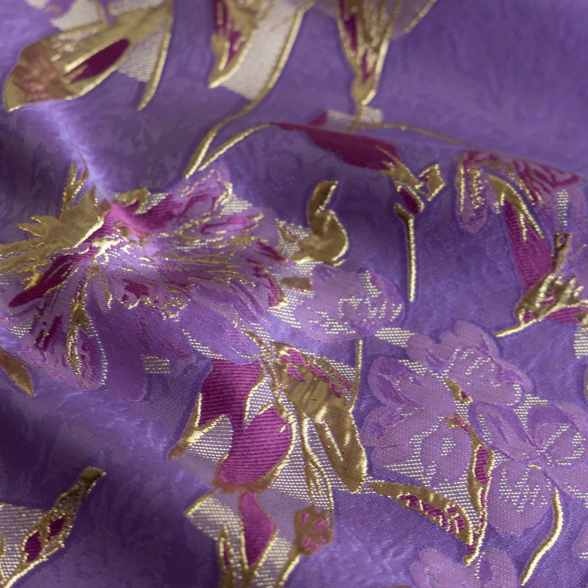 Jacquard bloemen lila/paars