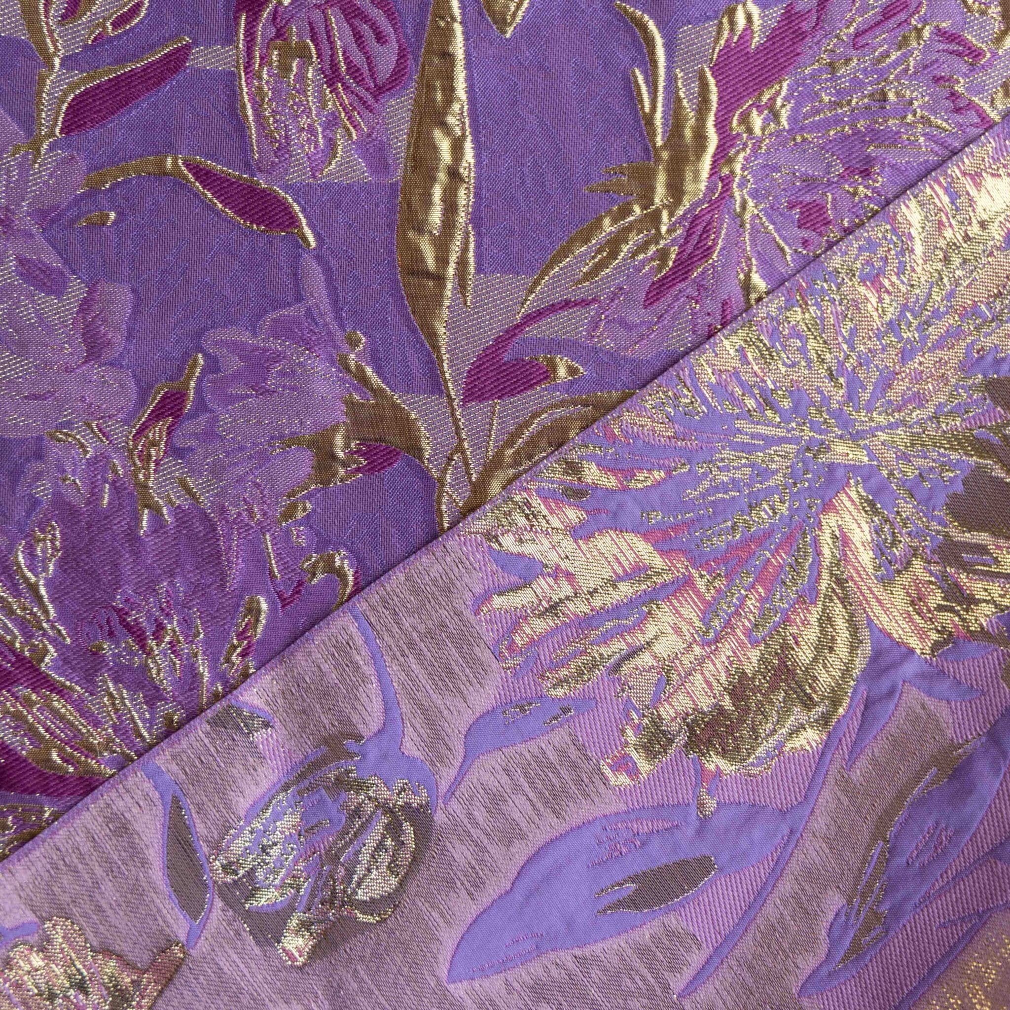 Jacquard bloemen lila/paars