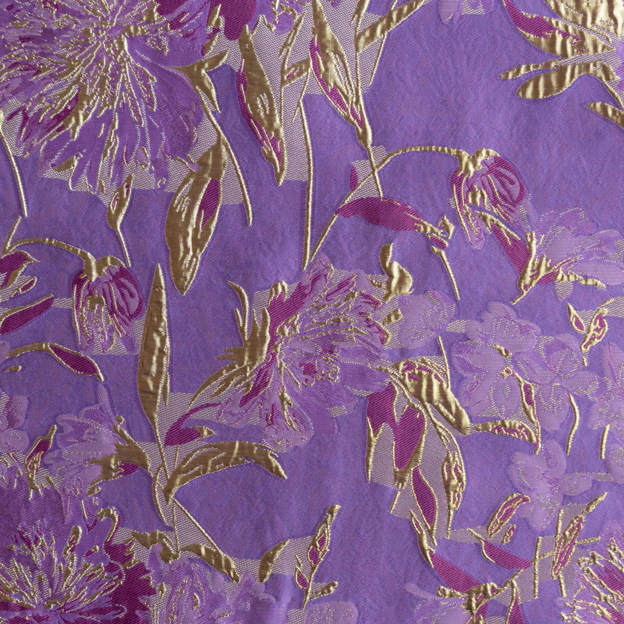 Jacquard bloemen lila/paars
