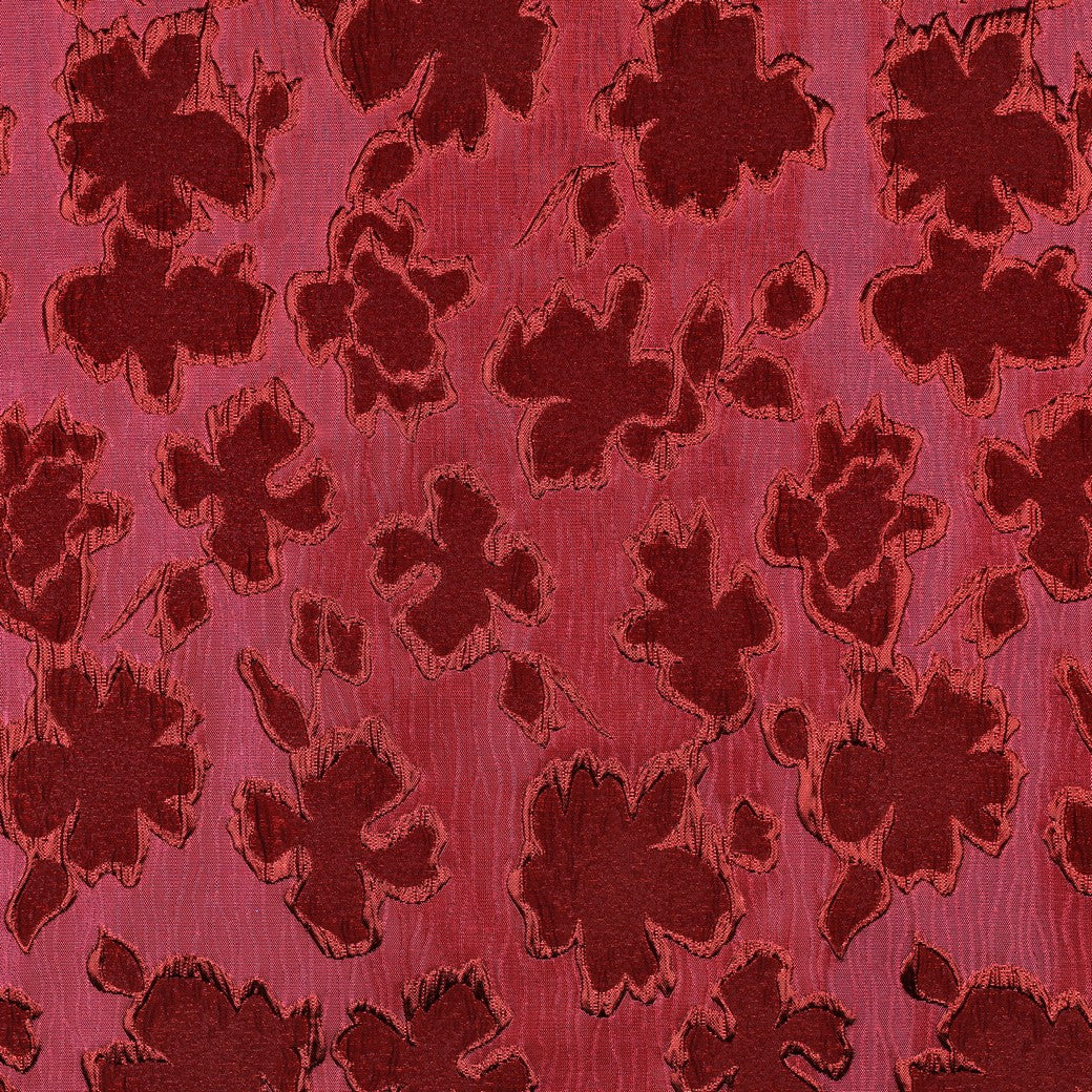 Jacquard bloemen rood