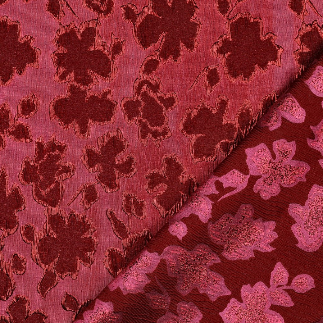 Jacquard bloemen rood