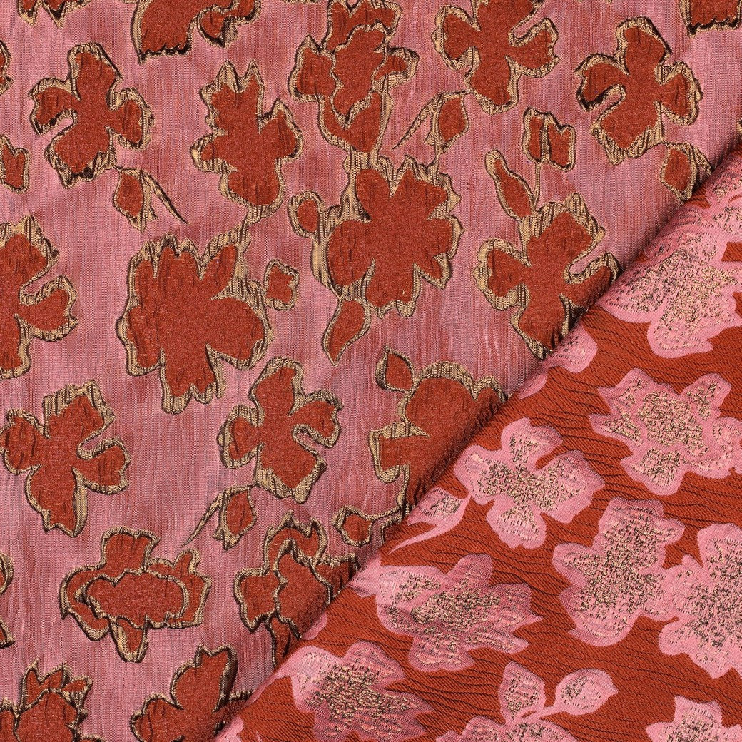 Jacquard bloemen roze