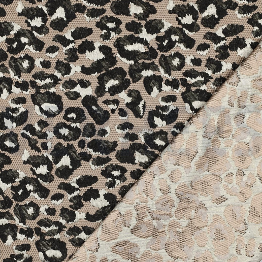 Jacquard luipaardprint beige