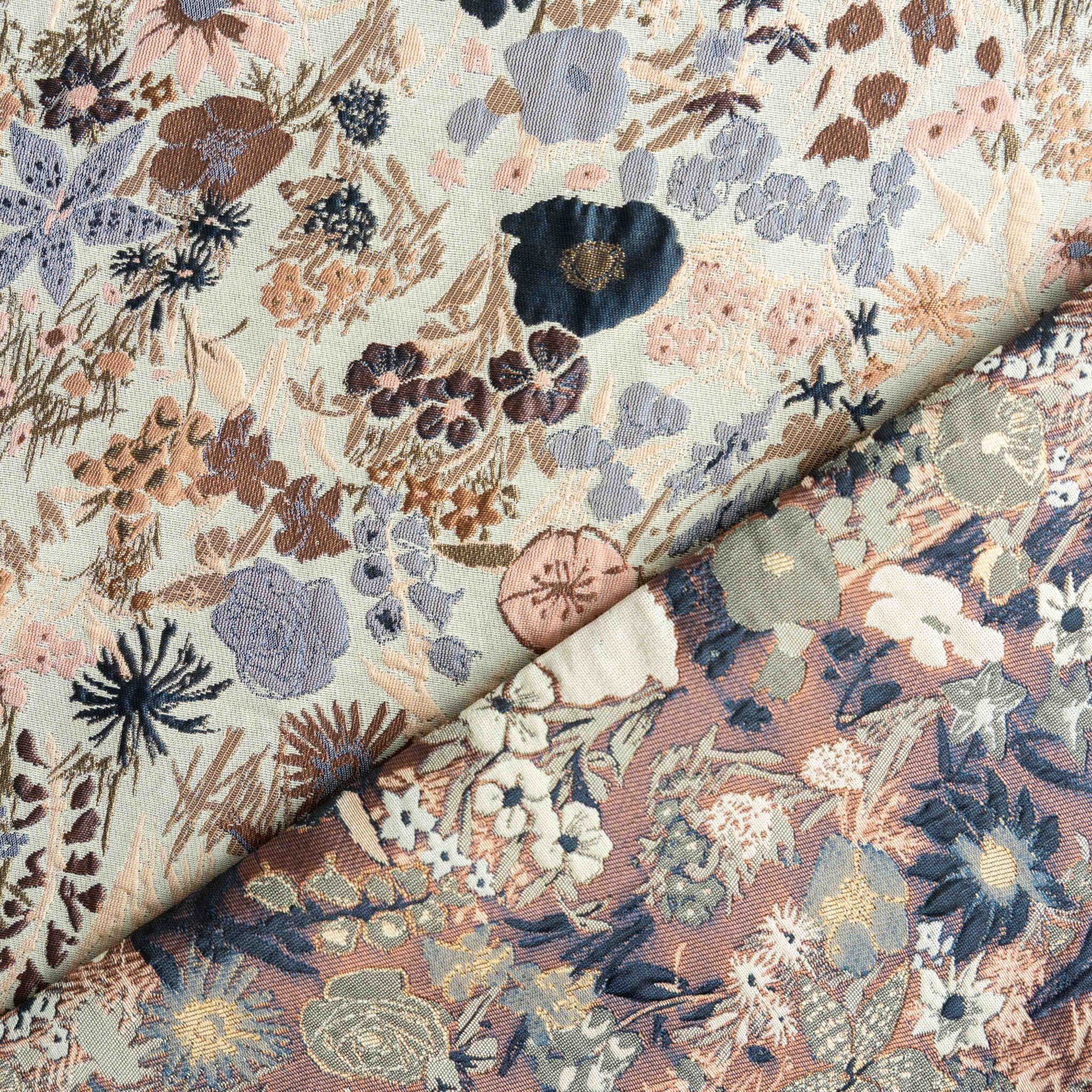 Jacquard stella bloemen beige