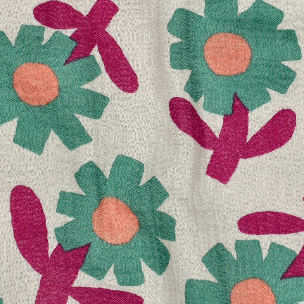 Jennifer Bouron - Hydrofiel organic bloemen naturel/groen