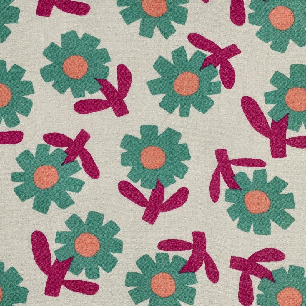 Jennifer Bouron - Hydrofiel organic bloemen naturel/groen
