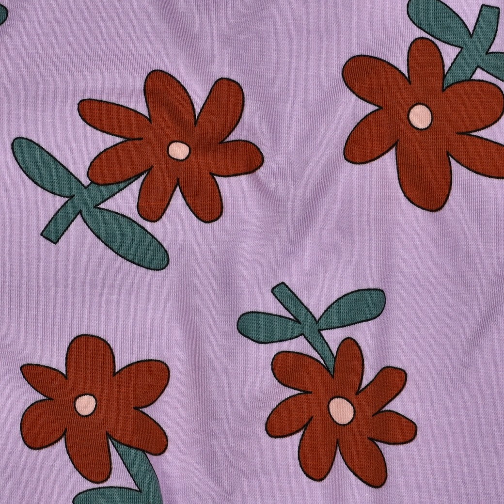 Jennifer Bouron - Jersey organic bloemen donker lavendel