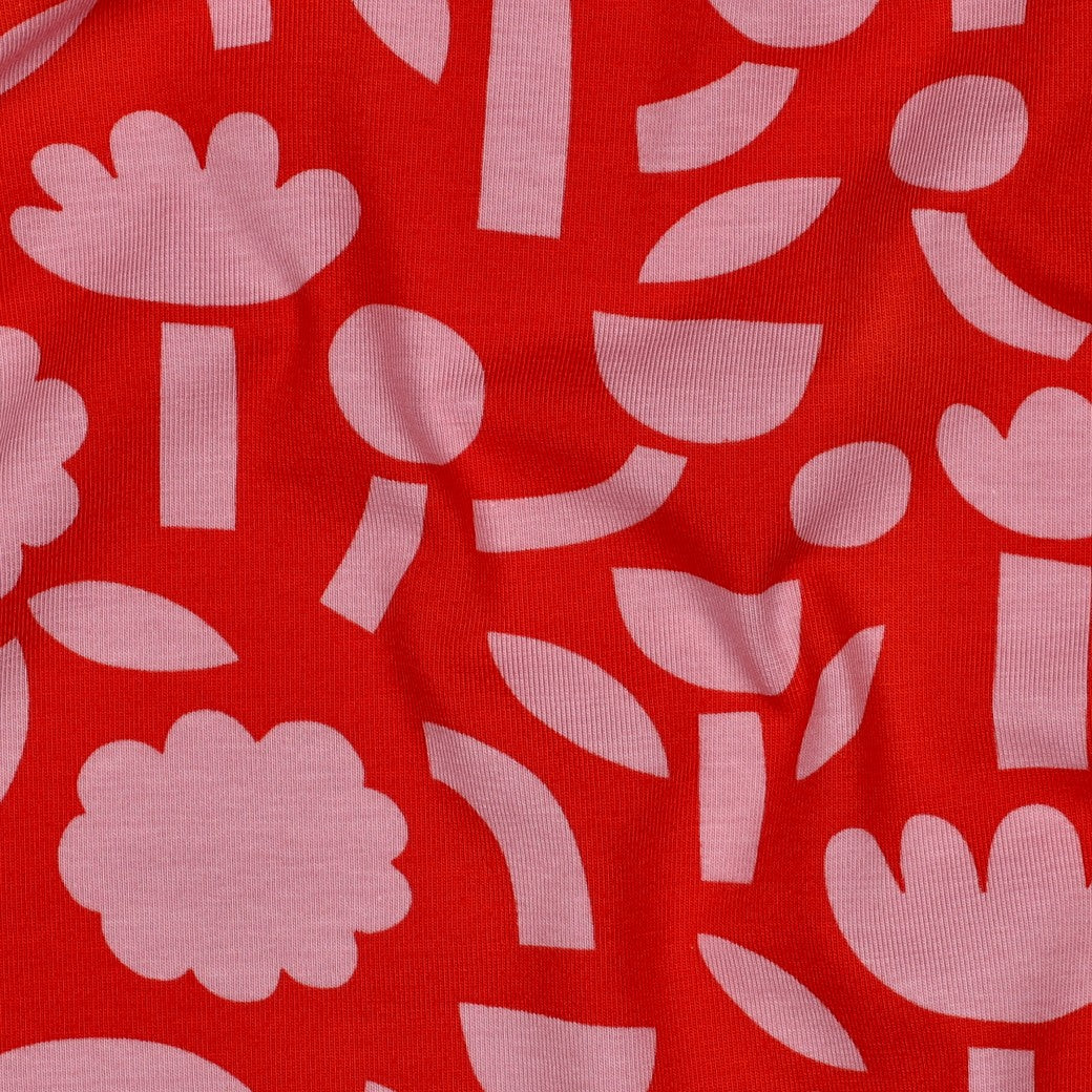 Jennifer Bouron - Jersey organic bloemen donker oranje