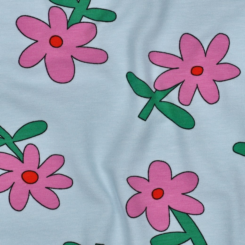 Jennifer Bouron - Jersey organic bloemen lichtblauw