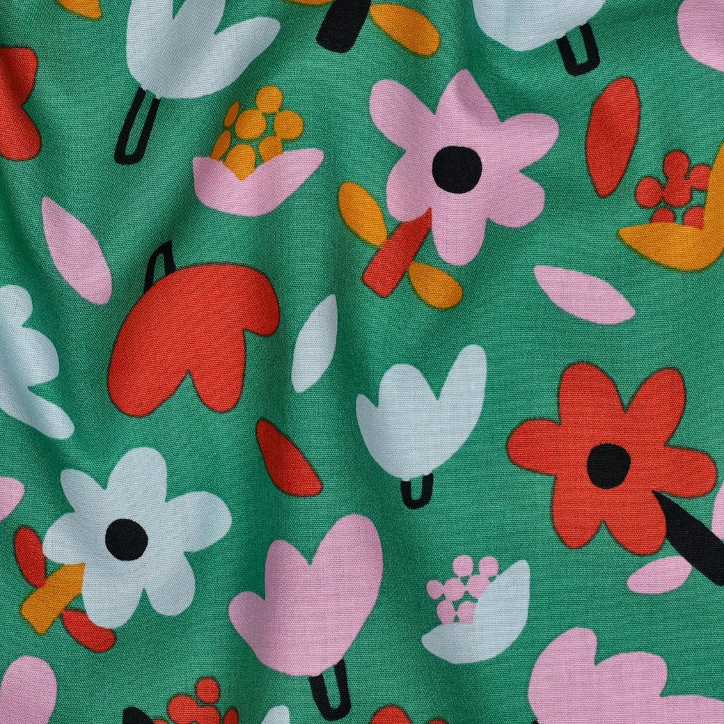 Jennifer Bouron - Poplin organic bloemen groen