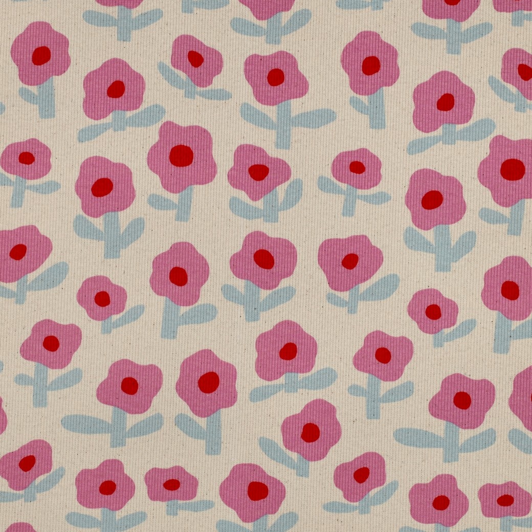 Jennifer Bouron - Rib jersey organic bloemen fuchsia