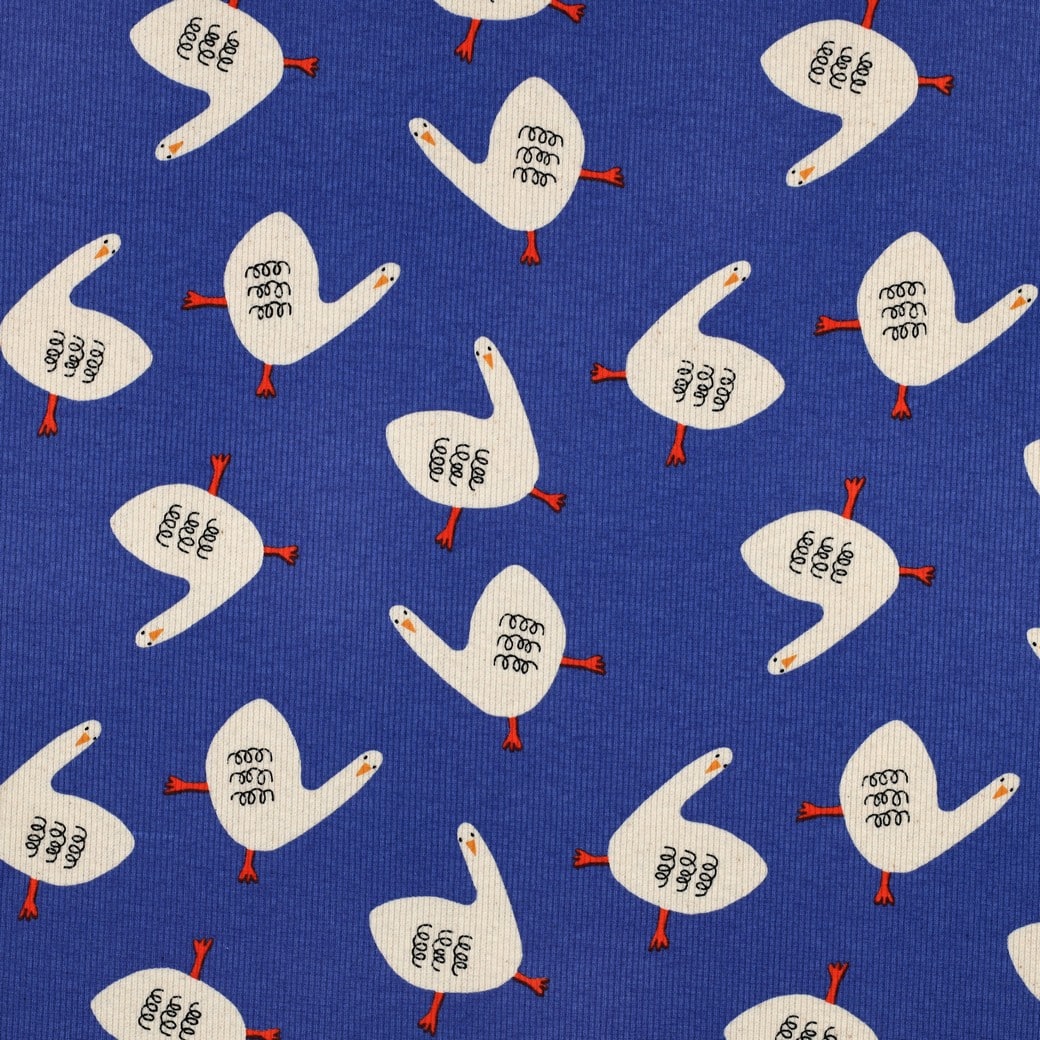 Jennifer Bouron - Rib jersey organic ganzen blauw
