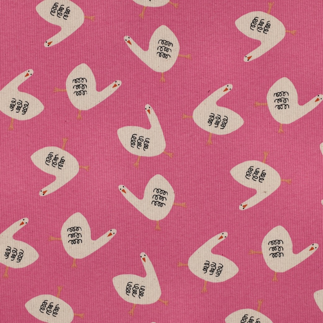 Jennifer Bouron - Rib jersey organic ganzen fuchsia