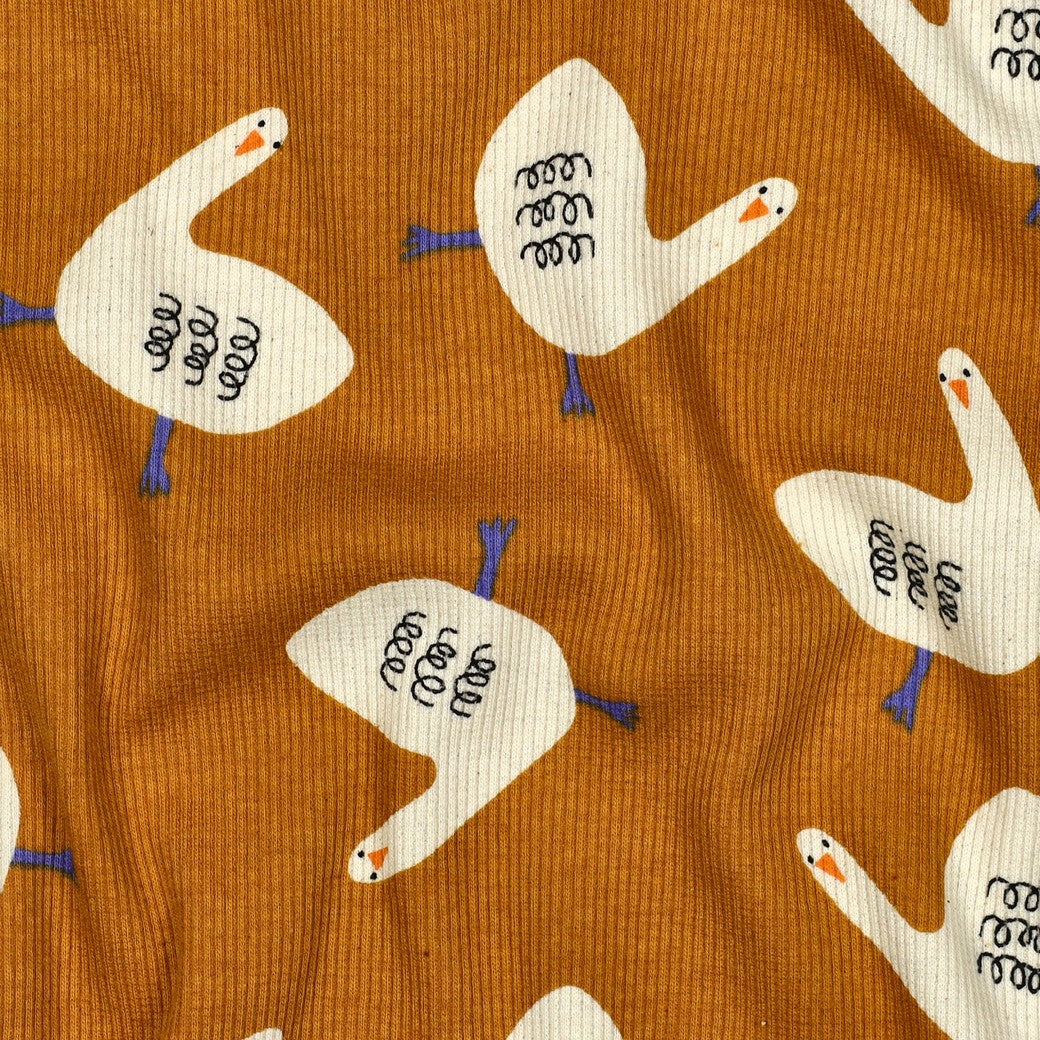 Jennifer Bouron - Rib jersey organic ganzen oker