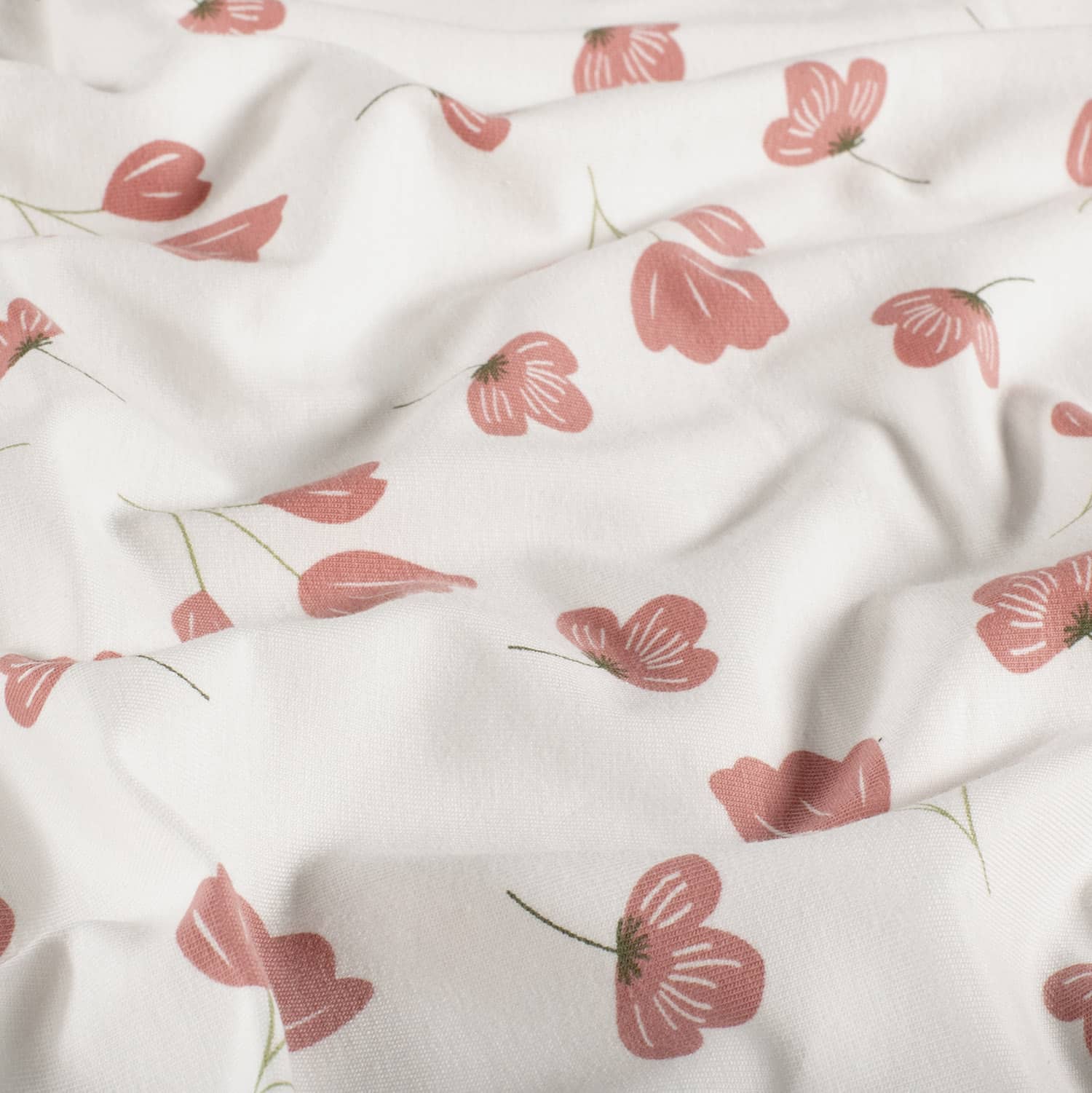 Jersey bloemen offwhite