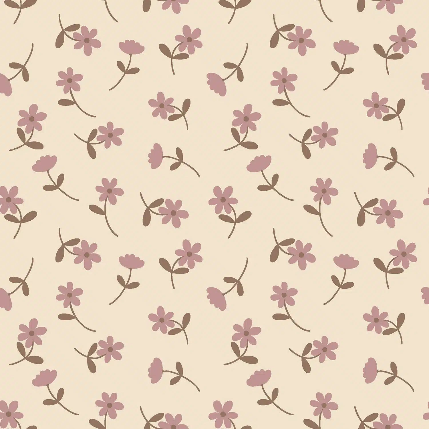 Jersey bloemen warm crème