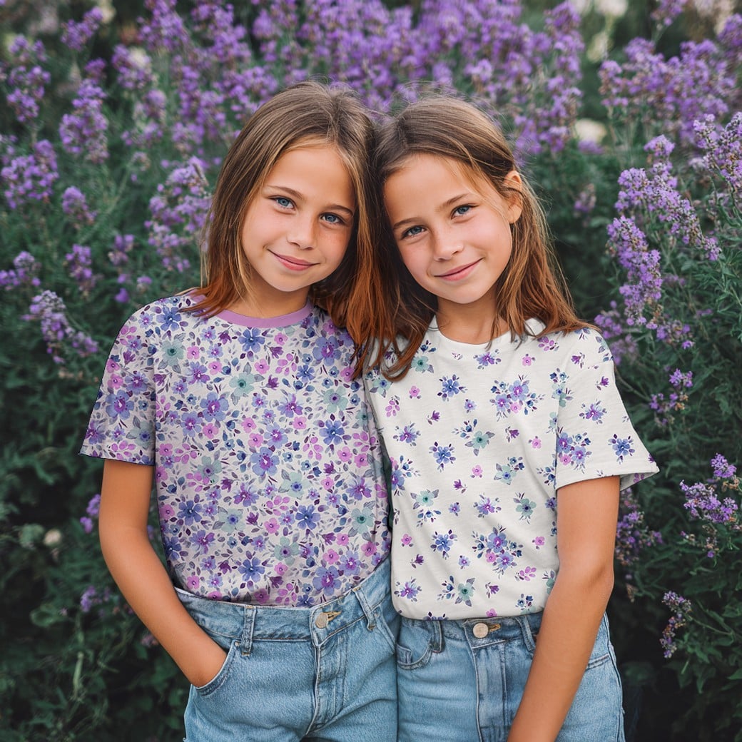 Jersey digitaal bloemen wijnrood