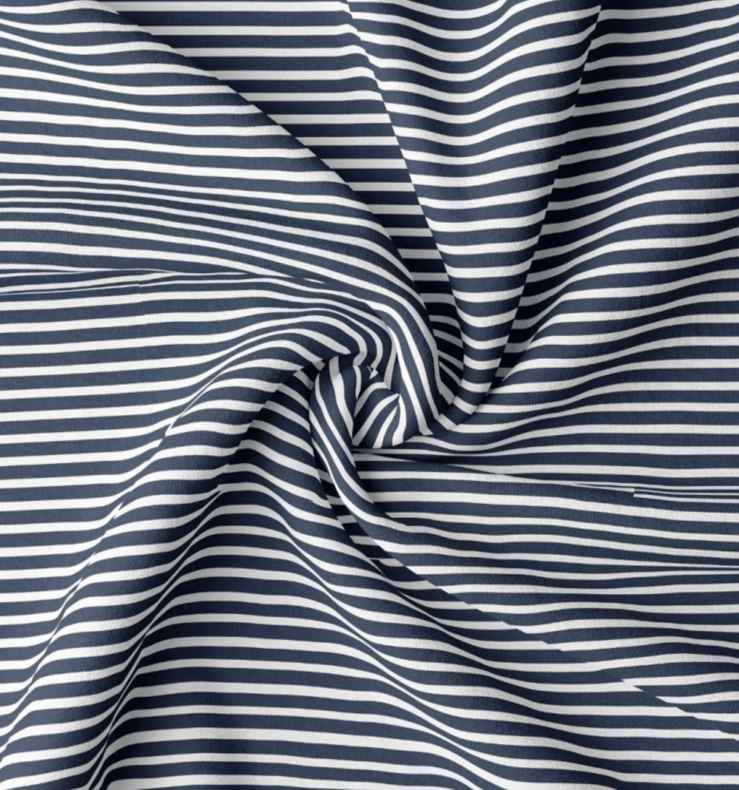 Jersey fijne strepen navy/wit
