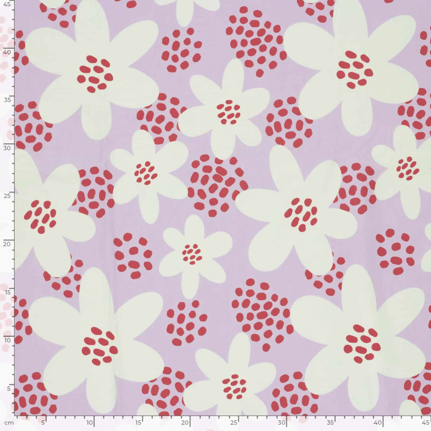 Jersey grote bloemen offwhite/lila