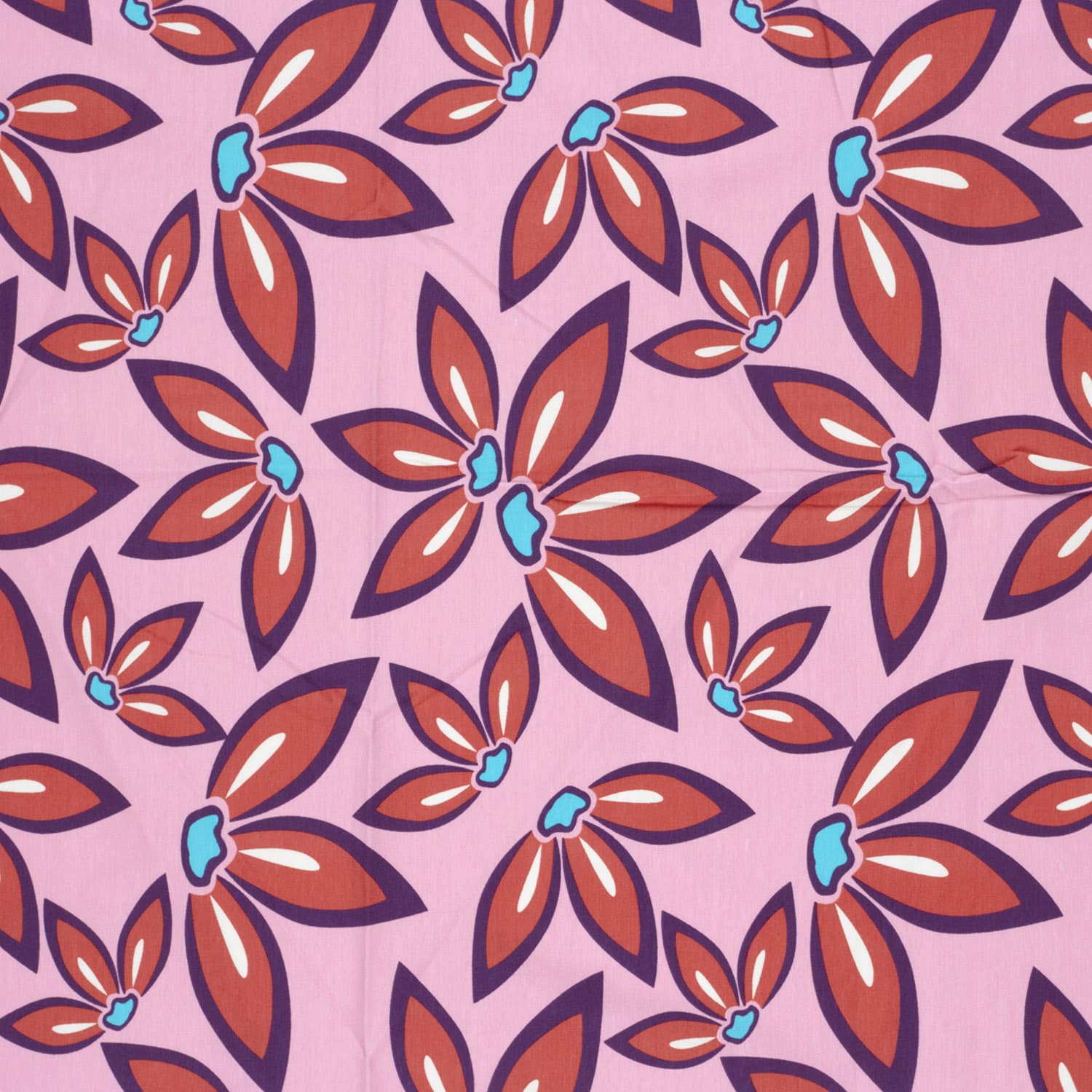 Jersey grote bloemen roze