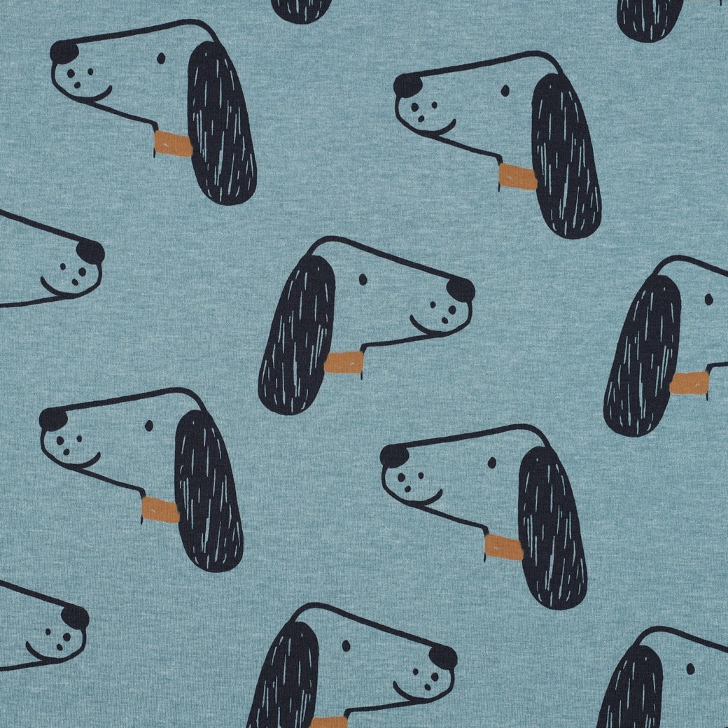Jersey melange honden blauw