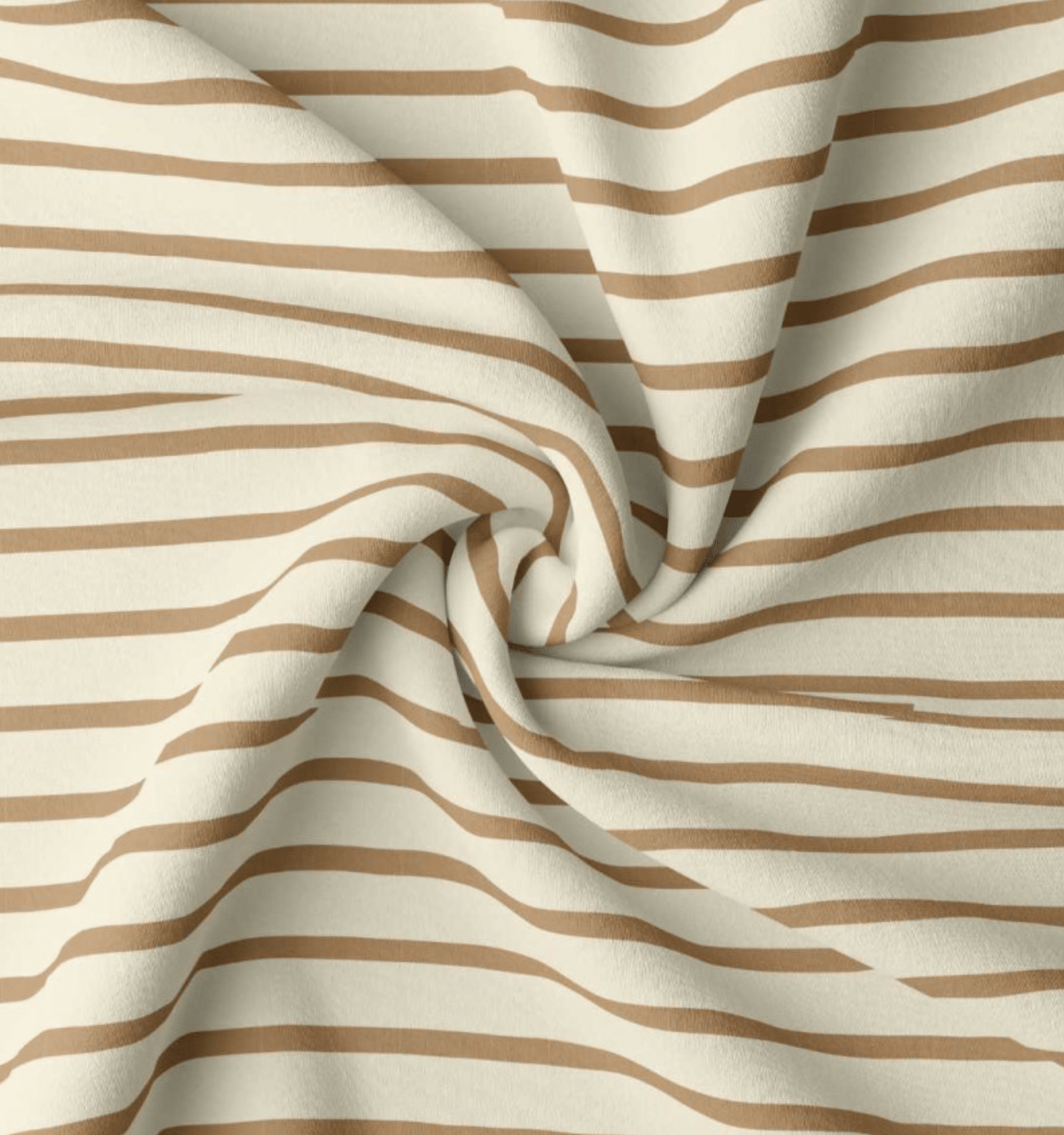 Jersey strepen ecru/camel