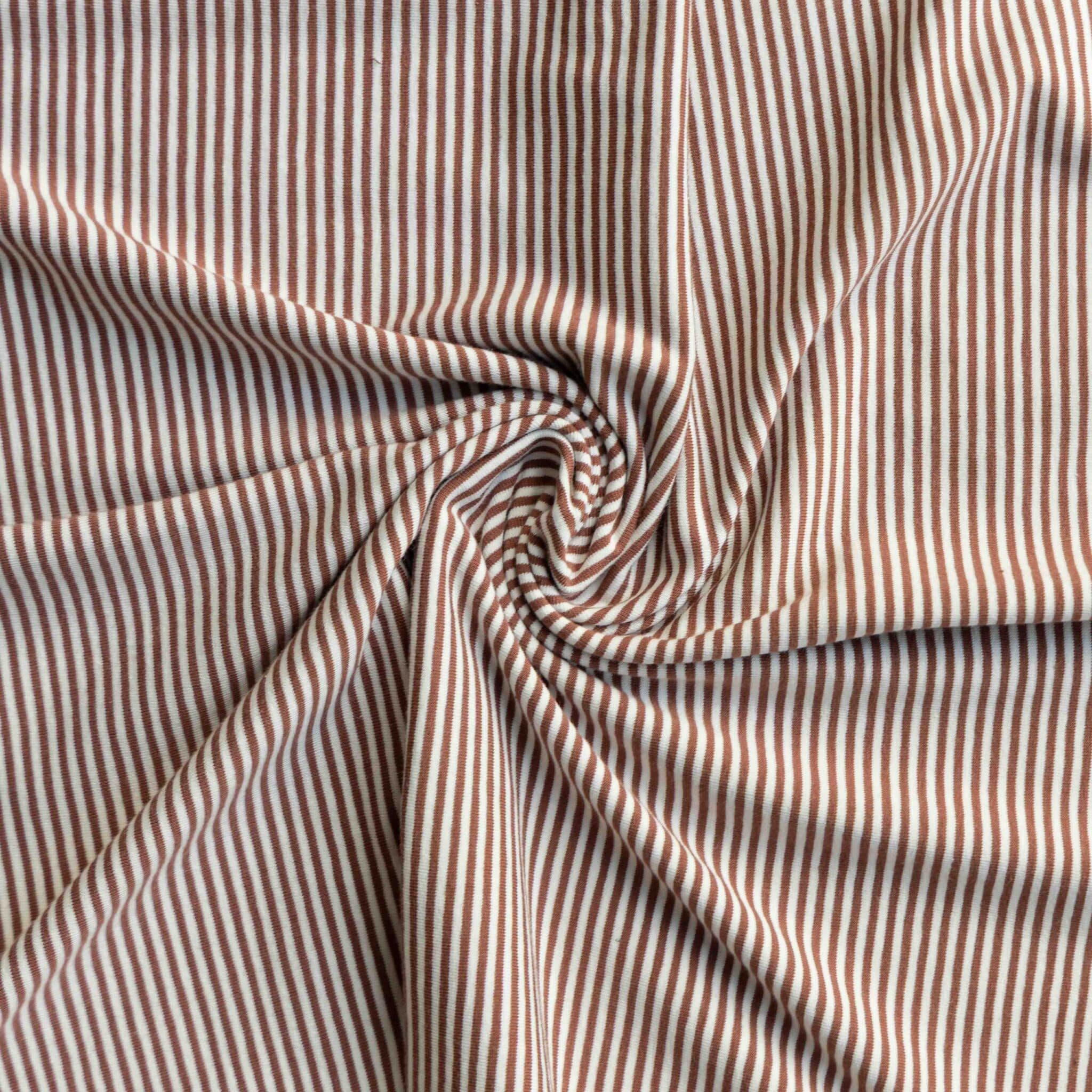 Jersey yarn dyed strepen roest/offwhite