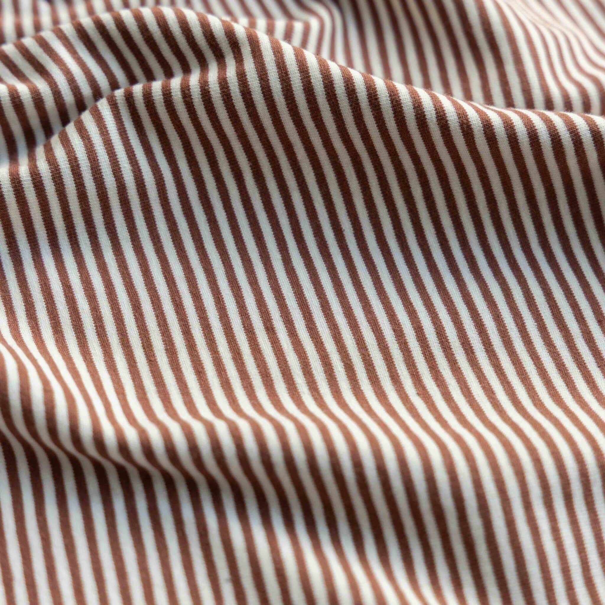 Jersey yarn dyed strepen roest/offwhite