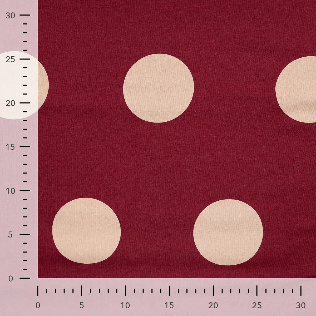 French terry grote stippen bordeaux