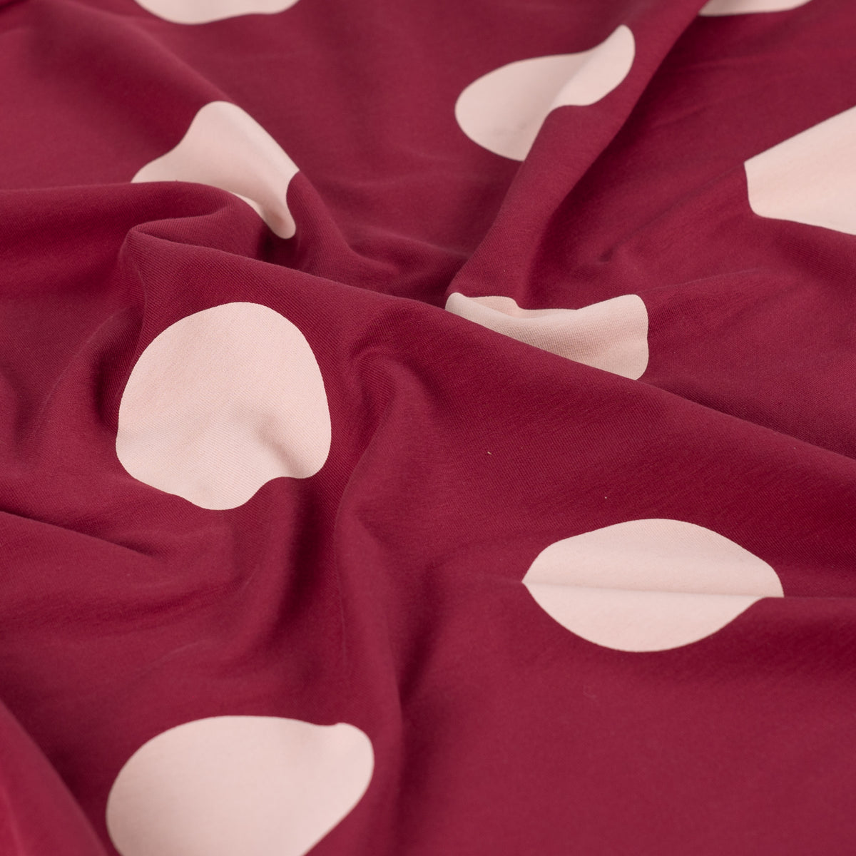 French terry grote stippen bordeaux