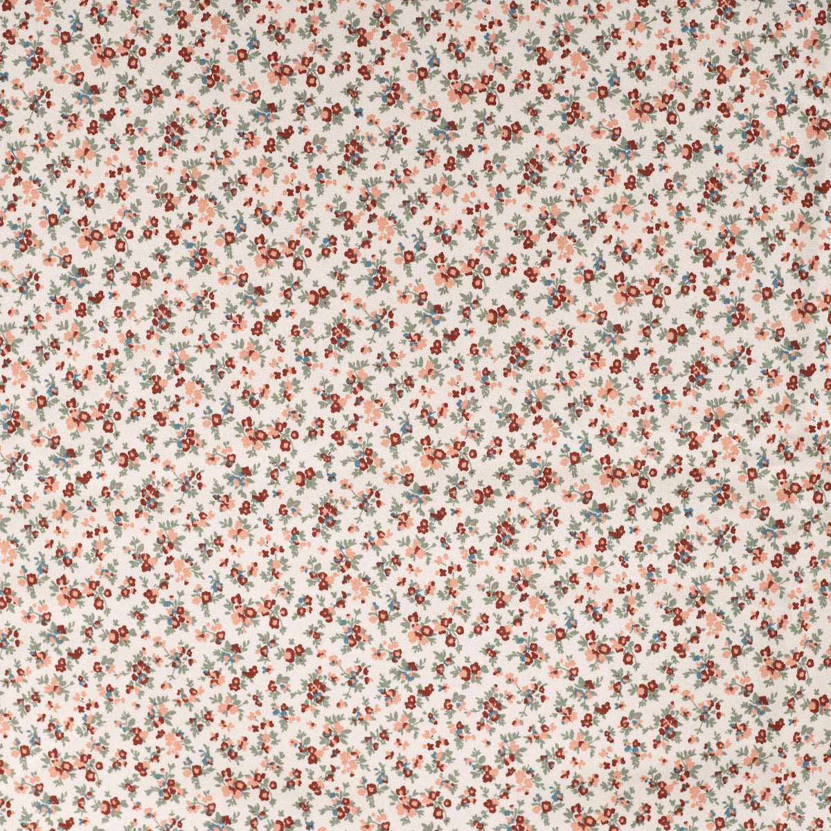 French terry kleine bloemen zand