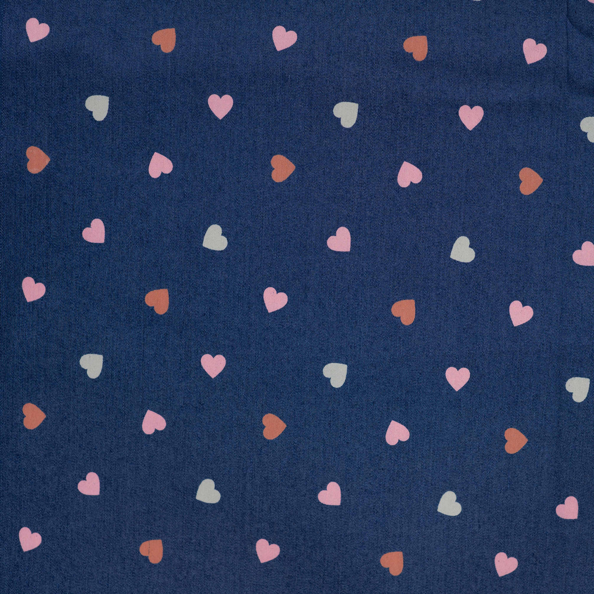 Chambray katoen stretch gekleurde harten