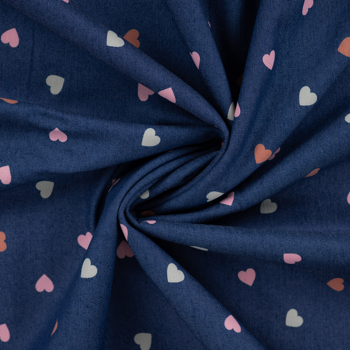 Chambray katoen stretch gekleurde harten