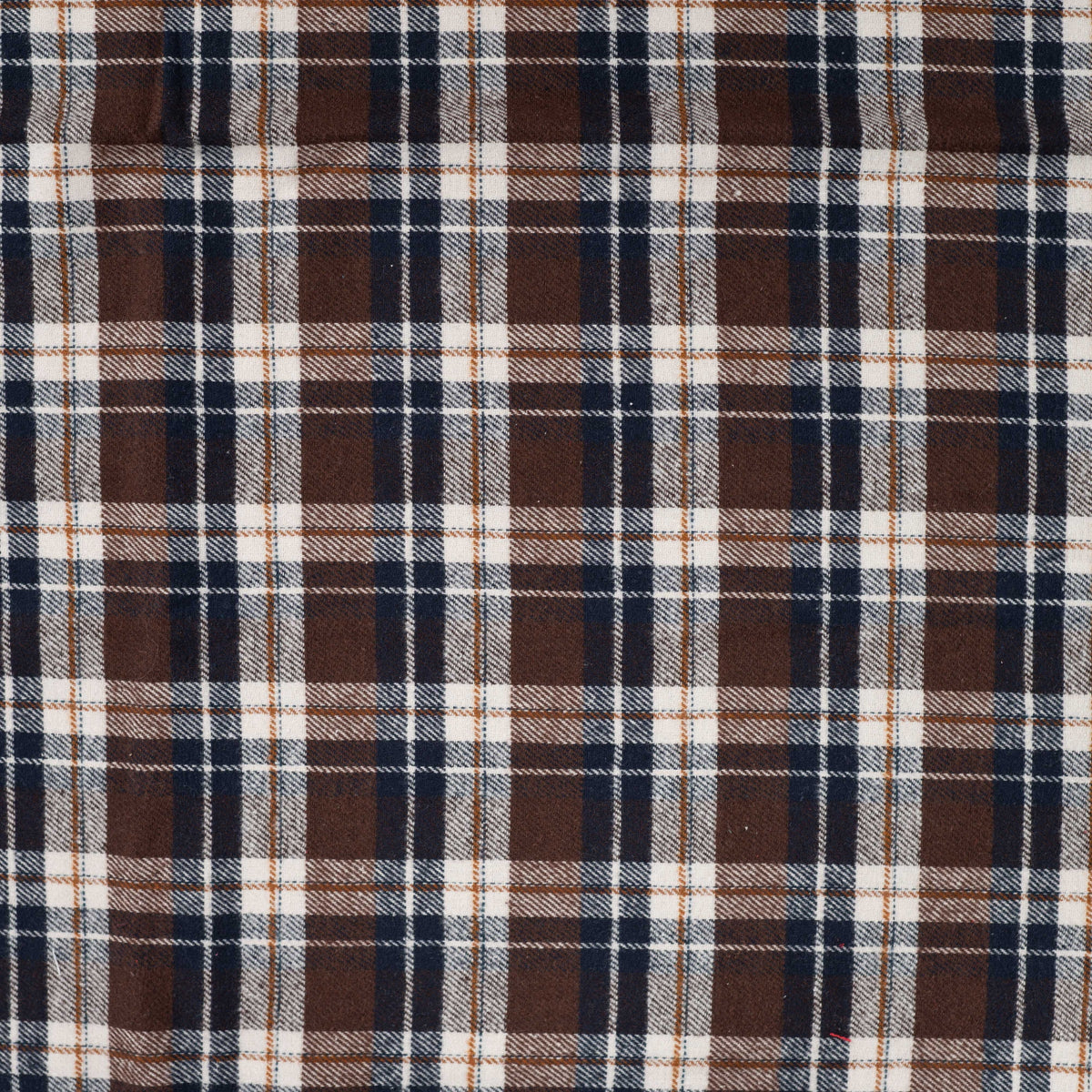Brushed flanel yarn dyed checks donkerbruin