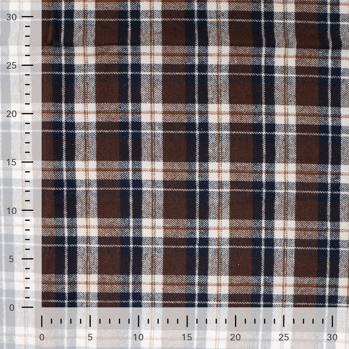 Brushed flanel yarn dyed checks donkerbruin