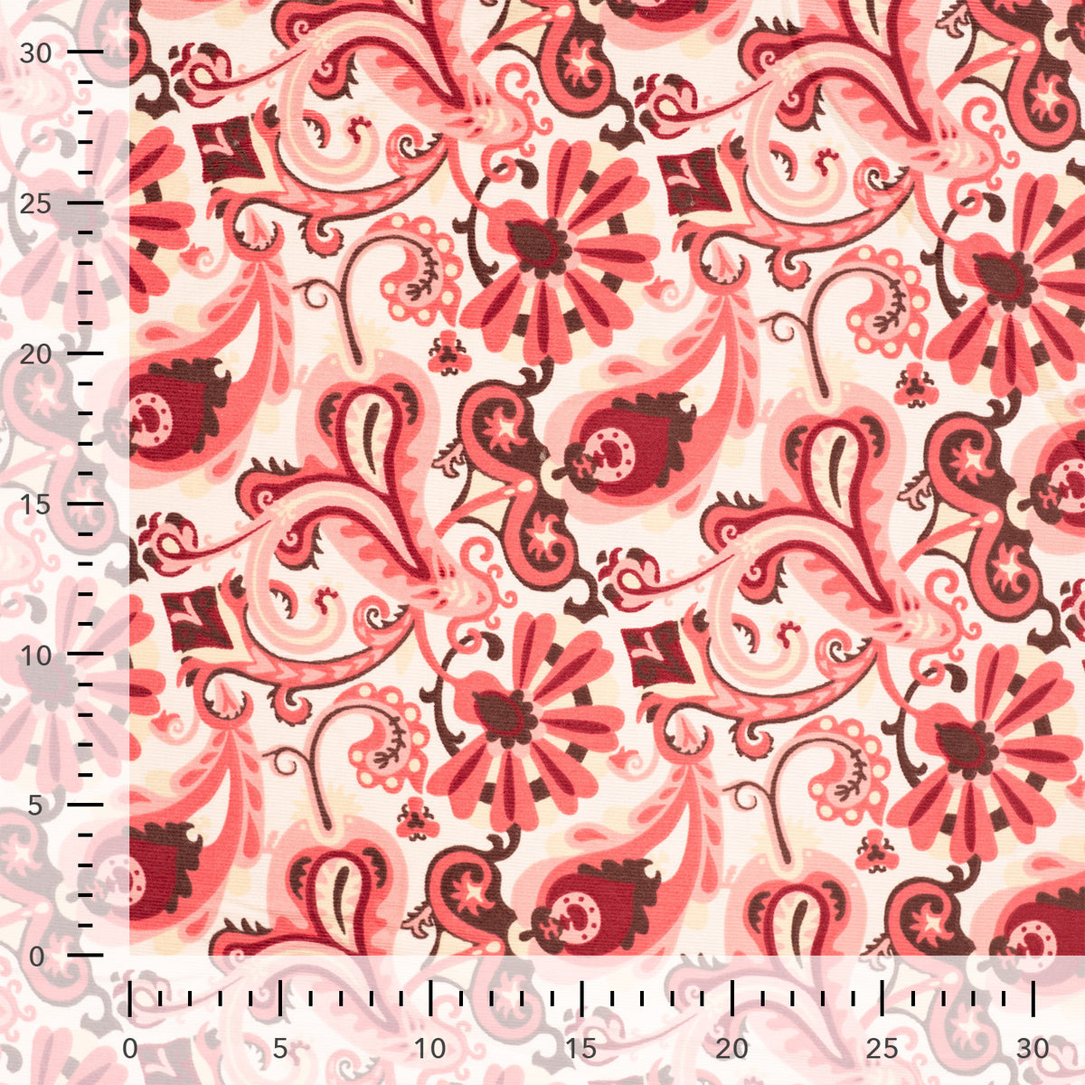 Babycord paisley beige/roze