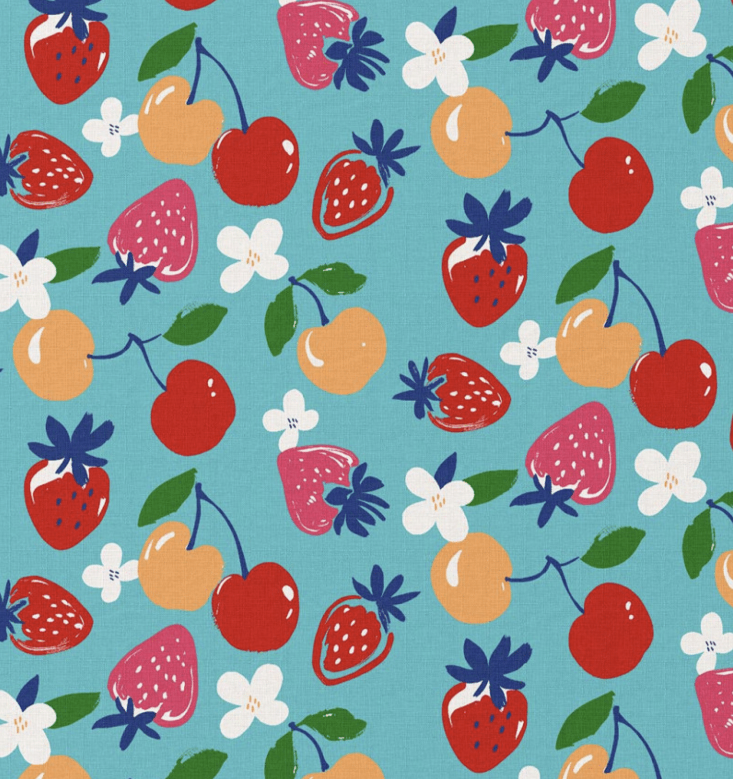 Katoen fruit blauw