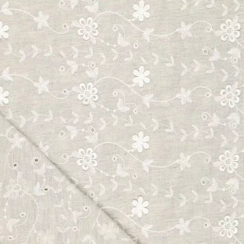Katoen geborduurde bloemen Jip