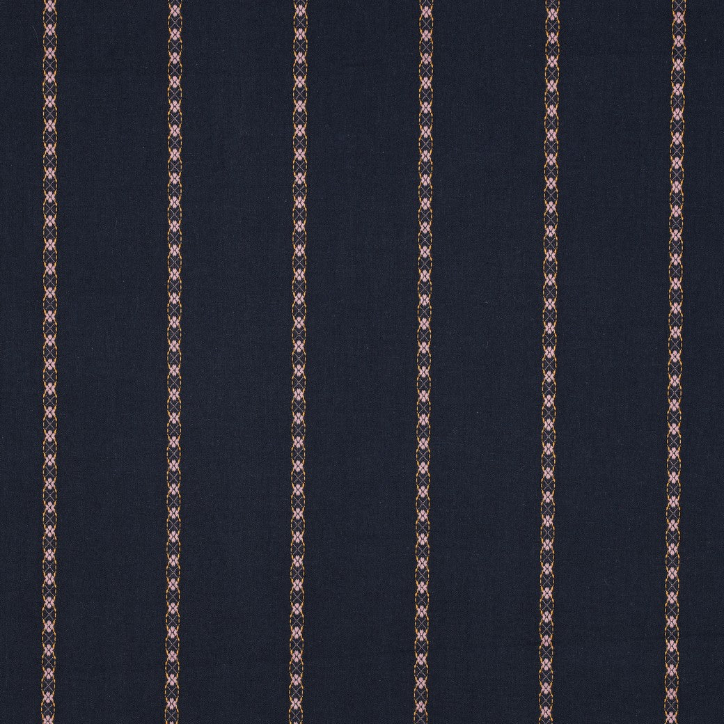 Katoen jacquard dobby marineblauw