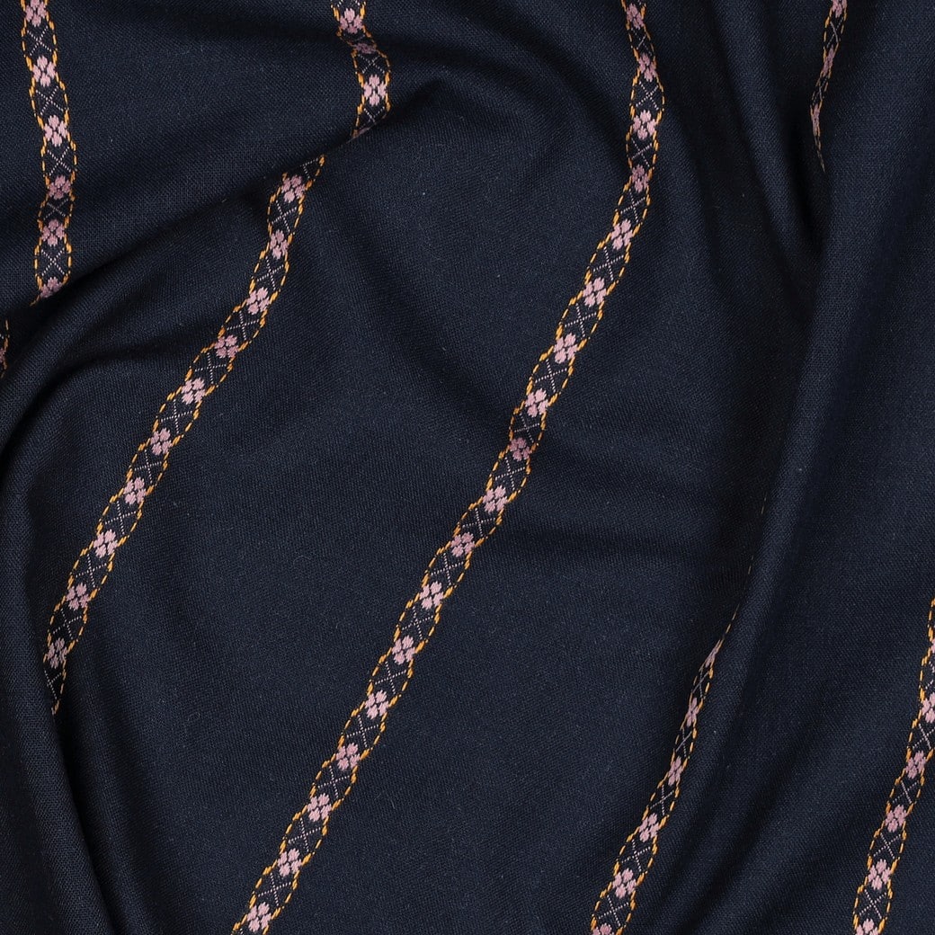 Katoen jacquard dobby marineblauw