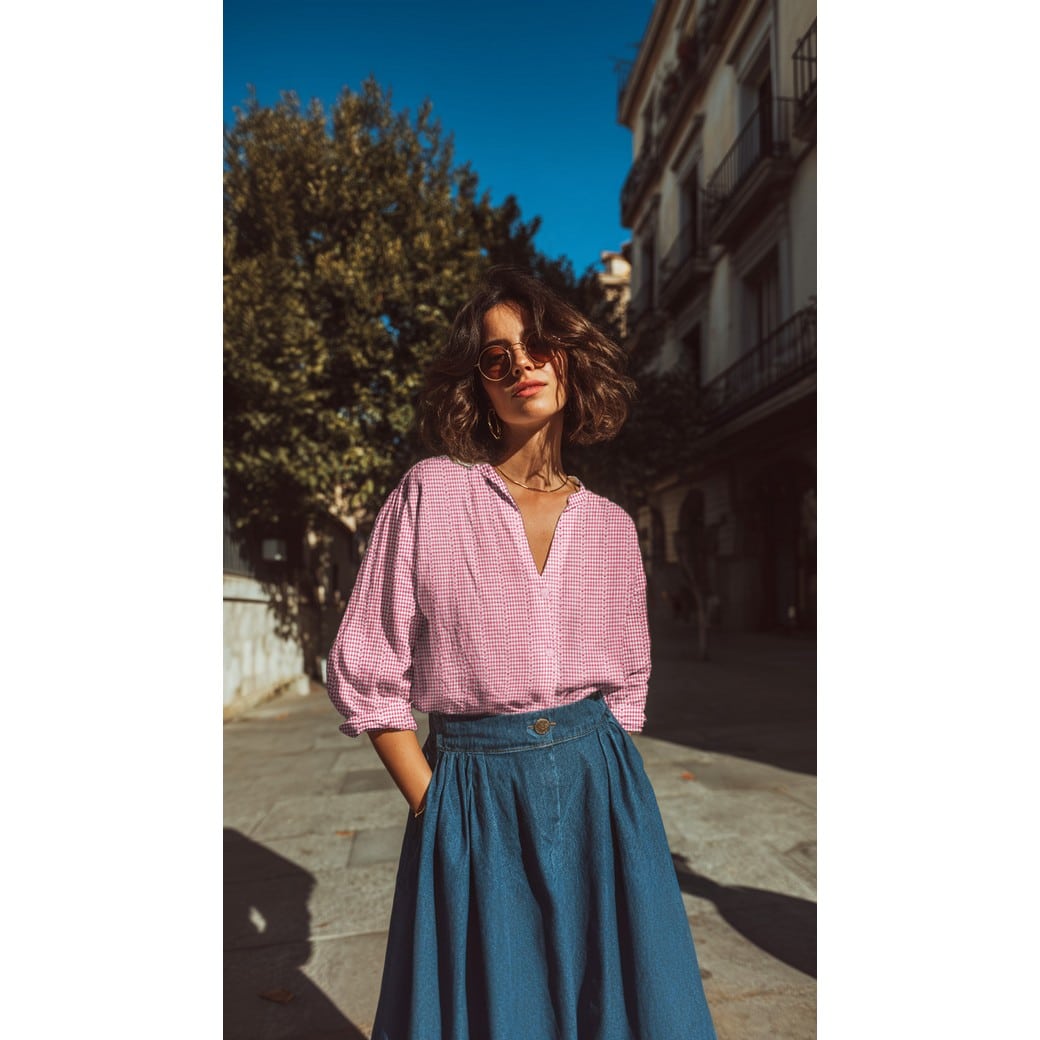 Katoen jacquard harten roze